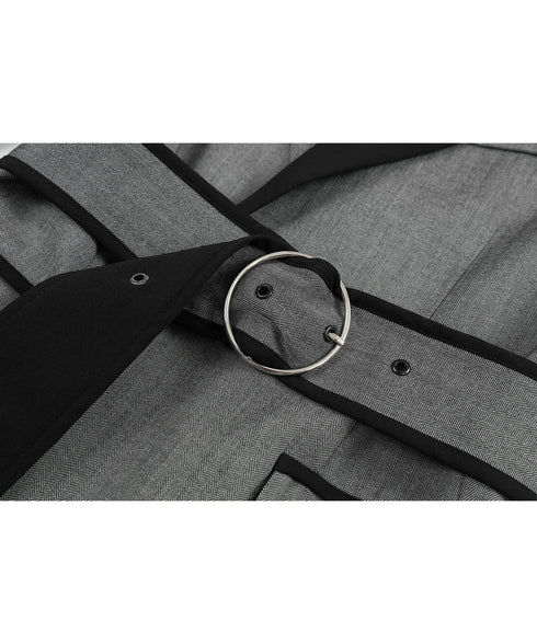 Contrast Lapel Sharp Tailored Jacket